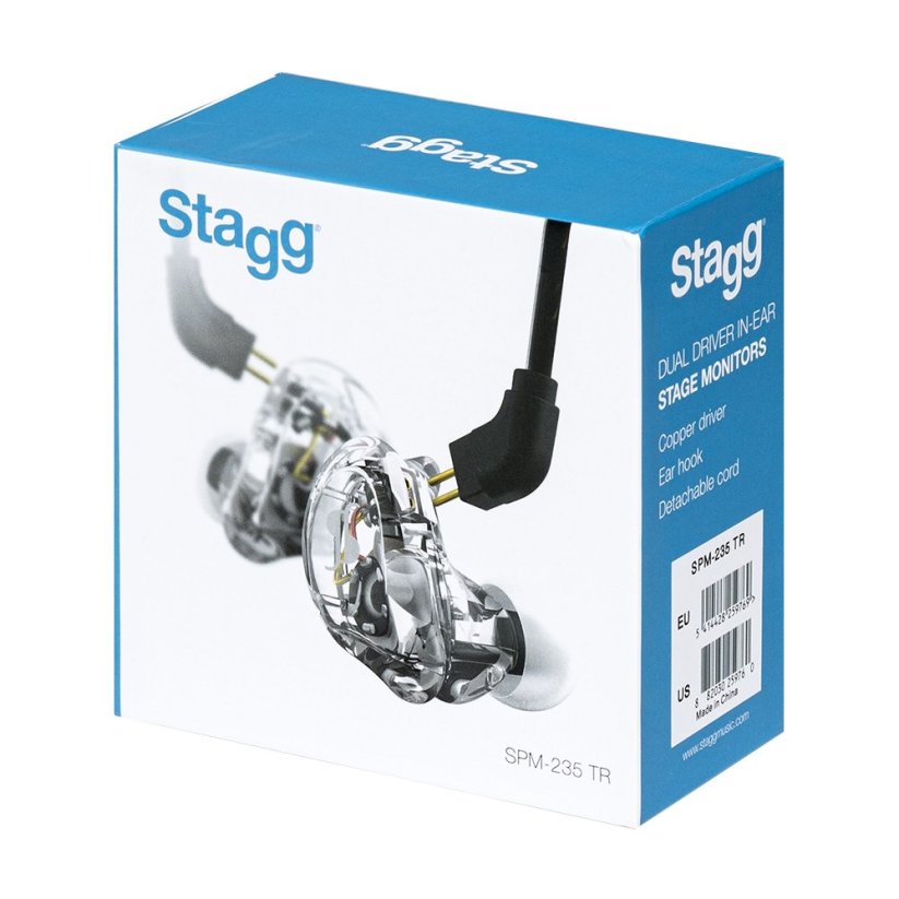 Stagg SPM-235 TR, in-ear sluchátka, transparentní