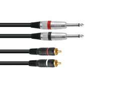 Kabel KC2-10 2x Jack 6,3 mono - 2x RCA, 1 m