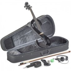 Stagg EVA 4/4 BK, elektrická viola s pouzdrem a sluchátky, černá Stagg EVA 4/4 BK, elektrická viola s pouzdrem a sluchátky, černá