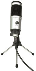 Citronic CU-POD2, USB mikrofon se stolním stojanem, stříbrný
