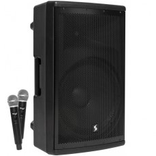 Stagg AS15B, mobilní 15" zvukový systém MP3/BT/USB/TWS/2x UHF, 200W