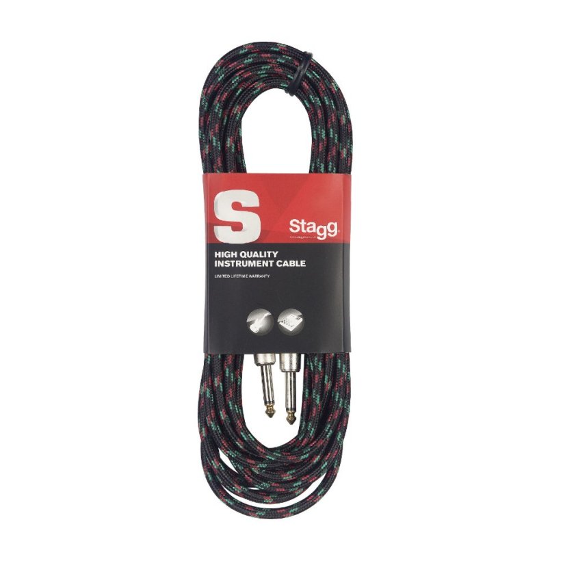 Stagg SGC3VT BK, nástrojový kabel Jack/Jack, 3 m, černý