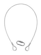 Lanko jistící 3 mm x 600 mm, až do 5 kg, stříbrné, karabina typ A