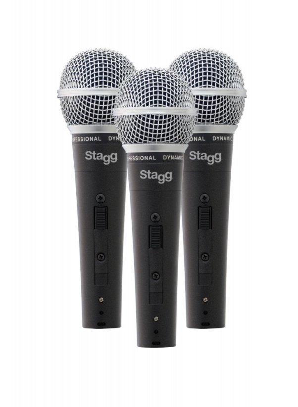 Stagg SDM50-3, sada dynamických mikrofonů