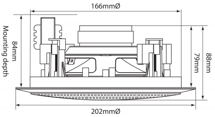 Adastra CC-5V, 100V podhledový 5,25" reproduktor, 50W, bílý