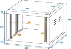 Ocelový rack, 19", 6 jednotek Ocelový rack, 19", 6 jednotek