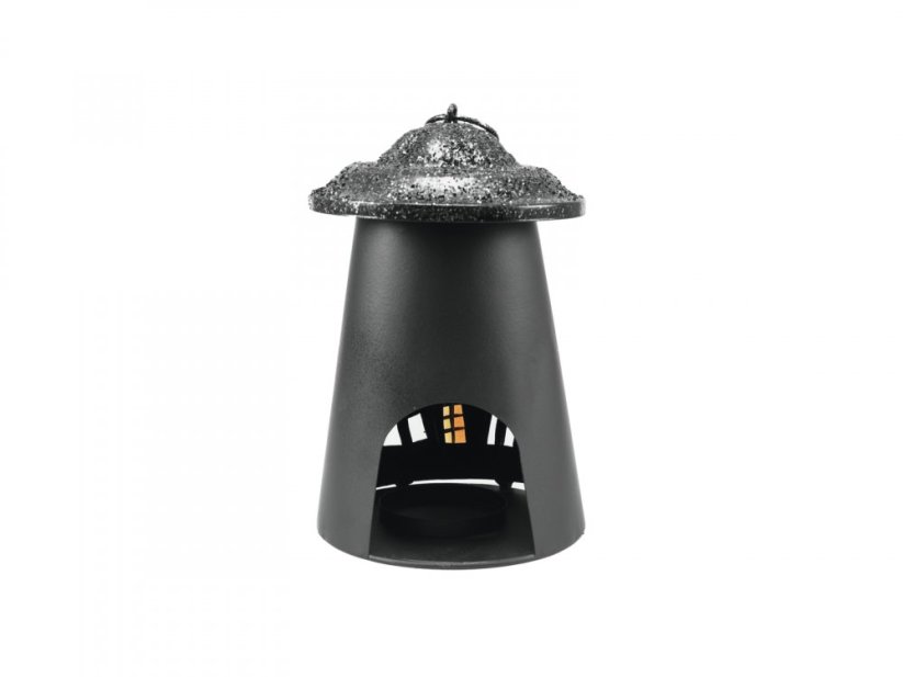 Lucerna strašidelný dům, černá, 23 cm