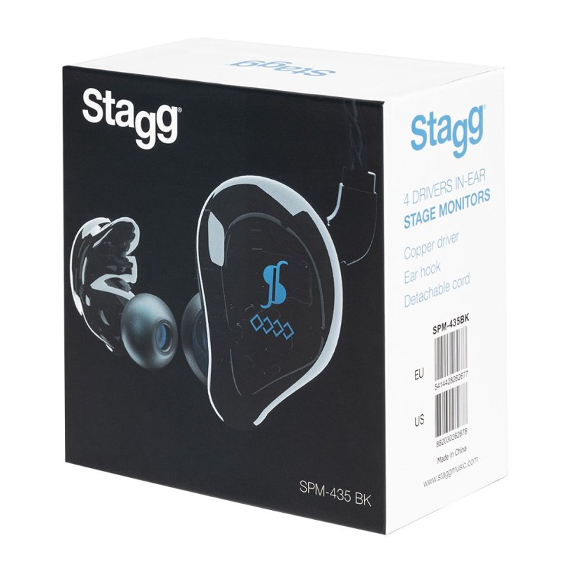 Stagg SPM-435 BK, 4-driver in-ear sluchátka, černá