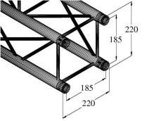 Alutruss Decolock DQ4-S250, rovný díl, černý