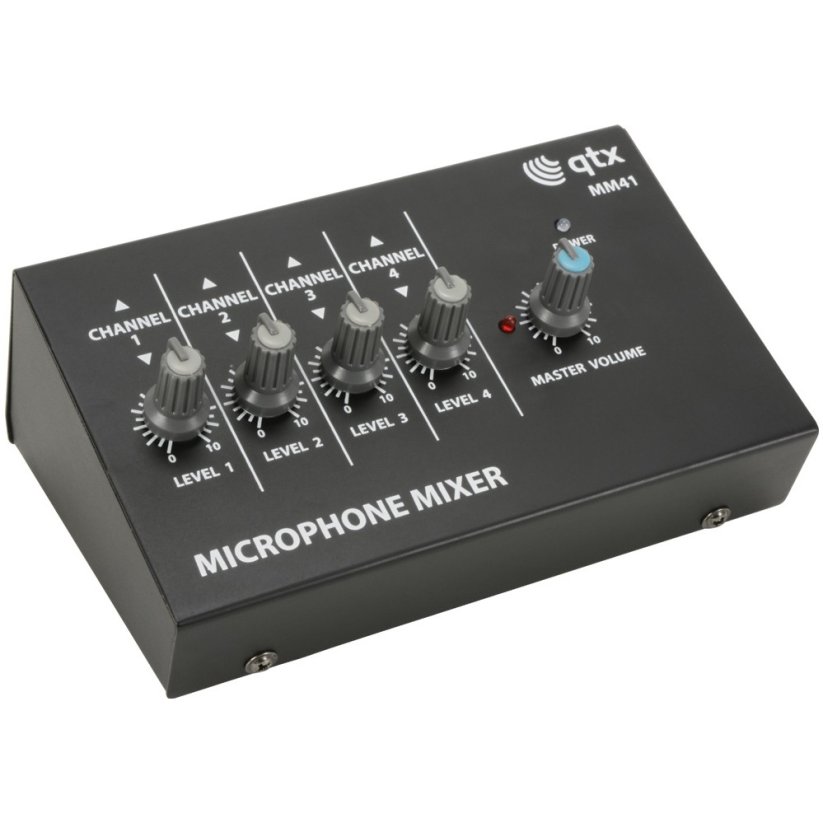 QTX MM41 Kompaktní mikrofonní směšovač, 4 vstupy