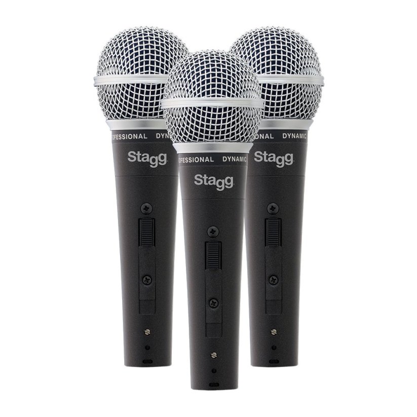 Stagg SDM50-3, sada dynamických mikrofonů