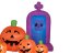 Halloween nafukovací figurína Duch s dýněmi, 244 cm