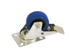 Otočná kolečka Blue Wheel s brzdou, 80 mm