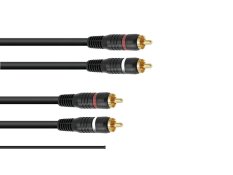Kabel 2x 2 Cinch zástrčky, červená/černá, se zemí, 1,5m Kabel 2x 2 Cinch zástrčky, červená/černá, se zemí, 1,5m