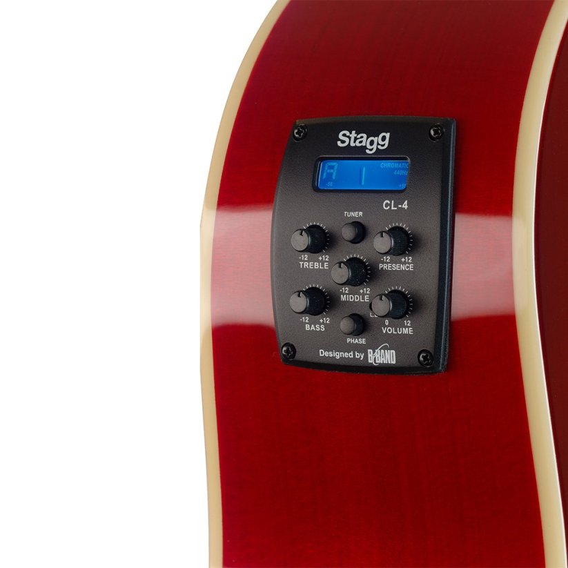 Stagg SA35 DSCE-TR, elektroakustická kytara typu Slope Shoulder Dreadnought