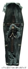 Halloween rakev s křížem a osvětlením, 70 cm Halloween rakev s křížem a osvětlením, 70 cm