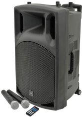 QTX QX15PA, mobilní 15" zvukový systém MP3/BT/FM/2x VHF, 250W